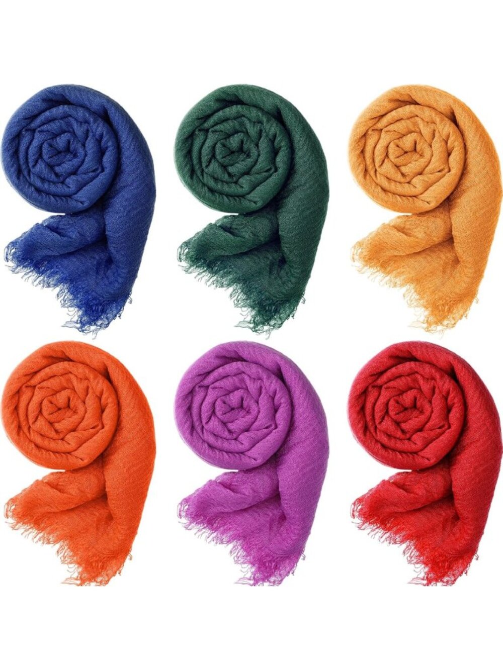 6 Pcs Women’s Fashion Scarves, Shawls & Hijabs - Versatile Accessories Set